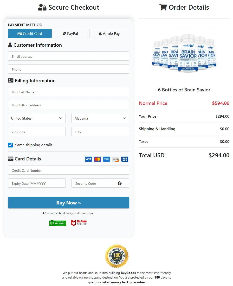 Buy Brain Savior from official website secure checkout